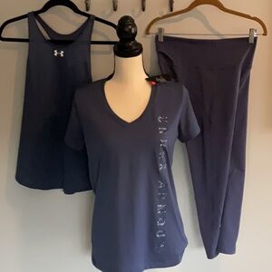 Under Armour Dark Blue Workout Bundle. NWT/EUC